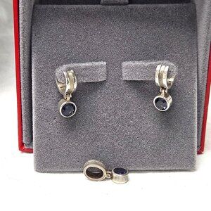 Iolite and Sterling Silver Earring and Pendant Set